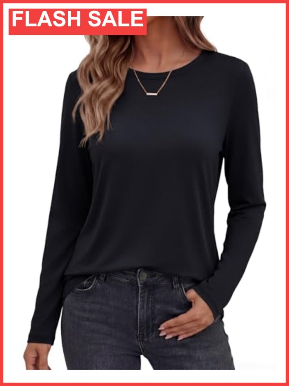 Long Sleeve T-Shirt Relaxed Fit Crew Neck Casual Fall Top